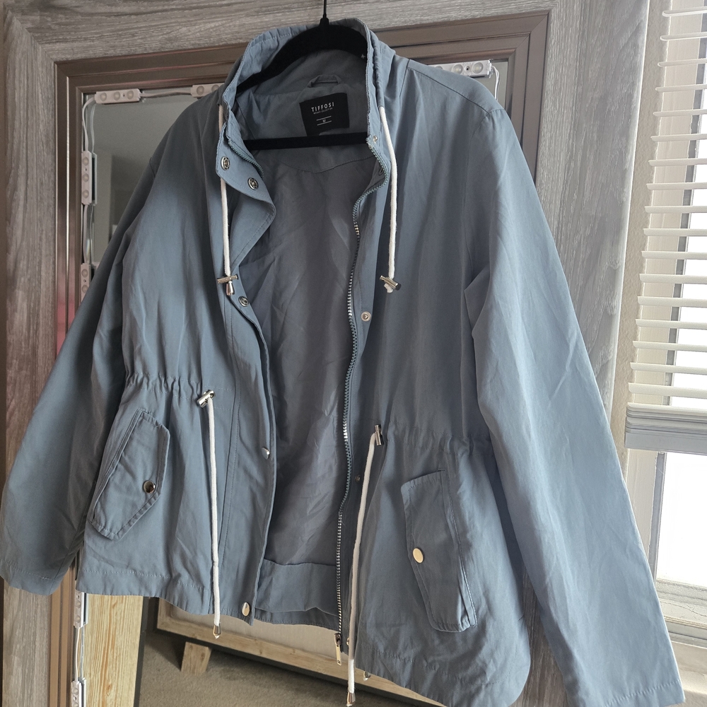 Gray Utility Jacket With Drawstring - image 1